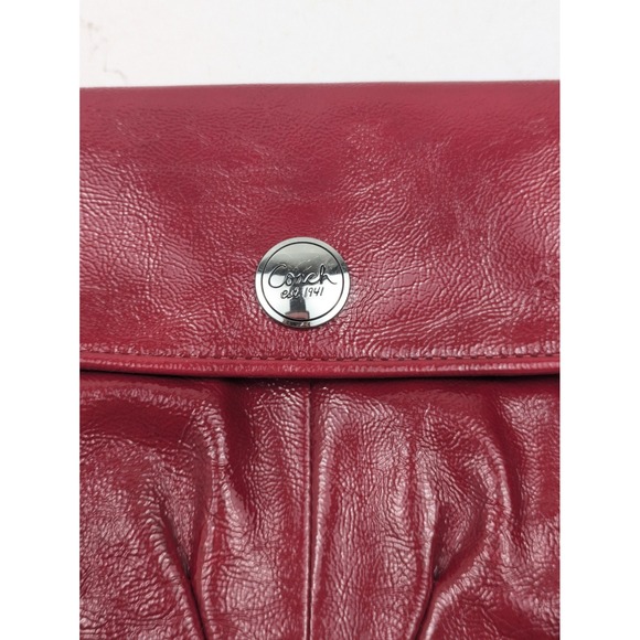 COACH Wristlet Leather Large Flap Wristlet Cherry Red F47216 Handbag‎ Purse NWT - Picture 3 of 13